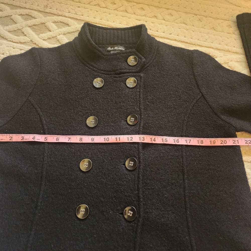 L Black Boiled Wool Jacket - Picture 8 of 10